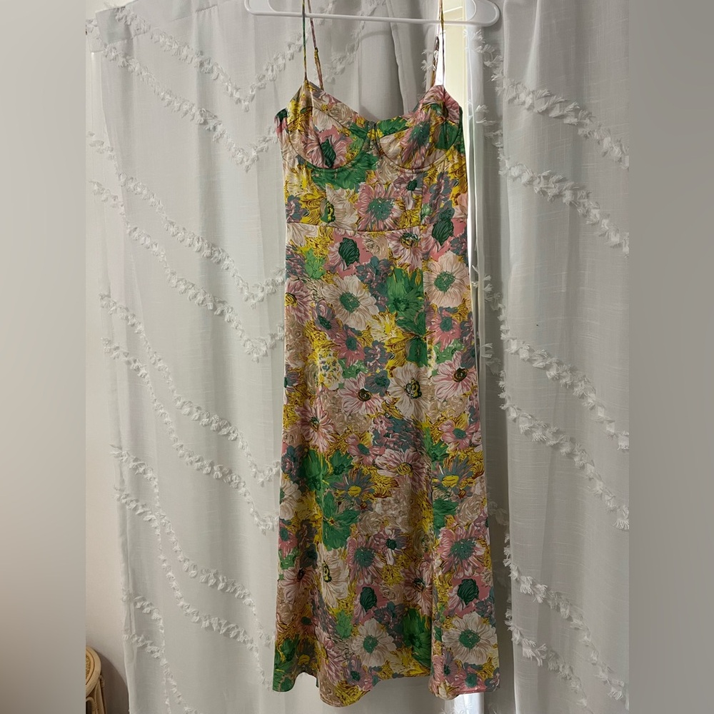 Astr the label Floral Midi Satin Slip Dress NWT